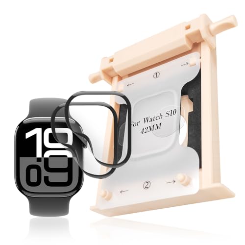 【2枚セット】CHUDA For Apple Watch Series 11/10 46mm フィルム ガイド枠付き 対応 アップルウォッチ 11/10 保護フィルム TPU製 キズ修復機能 高透過率 耐衝撃 傷防止 指紋防止 3D曲面 黒縁全面保護 自動