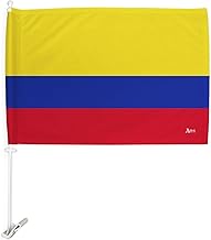 Copa America 2024 Colombia Car Flag Bandera para Carros De Colombian Decor for Window Clip Pole FIFA Sports Fan Gifts World Cup 2026 Football Poster Soccor League Patriotic Decorations Made in USA