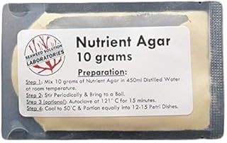 Nutrient Agar 10 grams (Dehydrated), Yields 435ml Solution (~14-16, 100mm Petri Dishes)