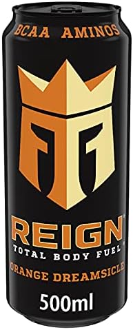 REIGN Total Body Fuel Orange Dreamsicle Energy Drink 12 Cans of 500 ml