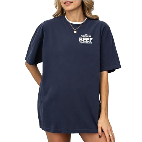 The Original Beef T-Shirt Unisex Vintage-Style Graphic Tee Soft Cotton Casual Shirt for Daily Wear Navy Large