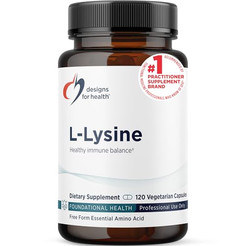 Designs for Health L-Lysine HCL Pills 1500mg - Amino Acid Lysine Hydrochloride Nutritional Supplement for Adults - Immune + Bone Health Support - Vegan + Non-GMO (120 Capsules)