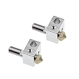 Zomiee 2pcs M7 26mm Extruder Tube + 2pcs 0.4mm Brass Extruder Nozzle Print Heads + 2pcs Aluminum Heater Block Specialized for MK10 M7 1.75mm Filament Makerbot Reprap 3D Printers