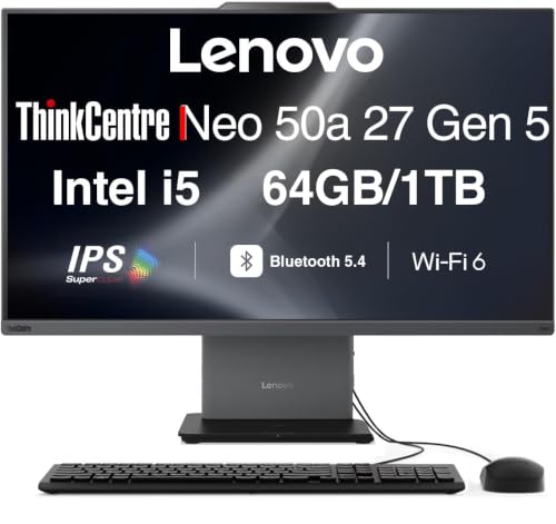 Lenovo ThinkCentre Neo 50a 27" FHD All-in-One, Intel i5-13420H,64GB/1TB