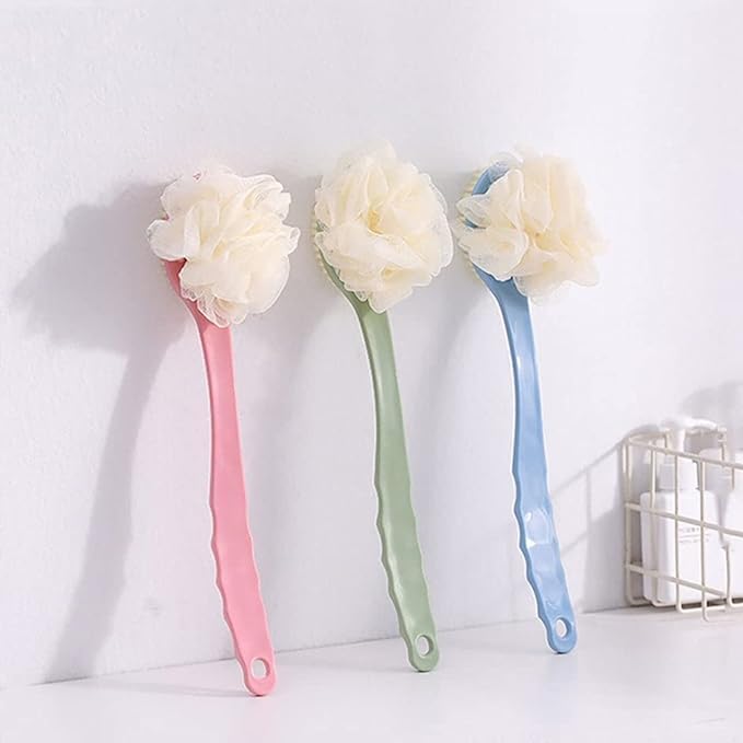 Sarthu Loofah Back Scrubber with Long Handle and Silicone Body Exfoliating Brush for Shower | Combo Pack of 2 | Deep Cleansing, Dead Skin Removal & Massage | Ideal for Men & Women | Multicolor 4