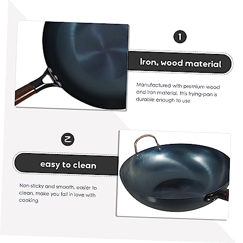 Wok antiadherente de hierro PRETYZOOM para cocina miniatura 3
