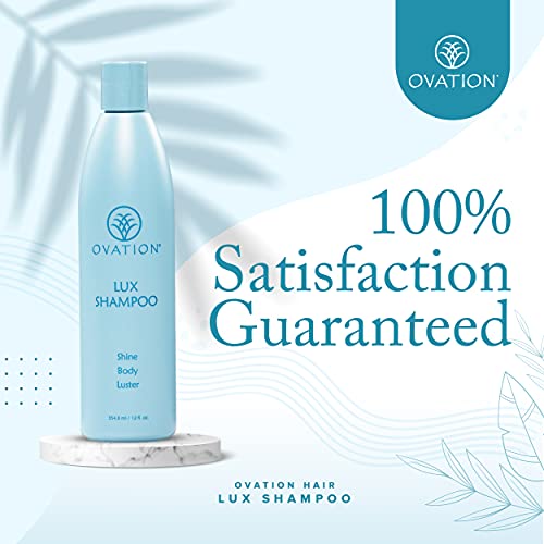 Ovation Hair Lux Shampoo - For Shiny, Manageable, Voluminous Hair - 12 Oz - Rich Lather For Deep Cleansing - For All Hair Types - With Saw Palmetto, Aloe Vera, Lavender, Thyme #TOP4