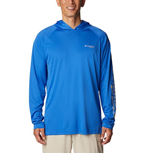 Columbia Men's Terminal Tackle Hoodie, Vivid Blue/Cool Grey Logo, Large Columbia Men's Terminal Tackle Hoodie, Vivid Blue/Cool Grey Logo, Large