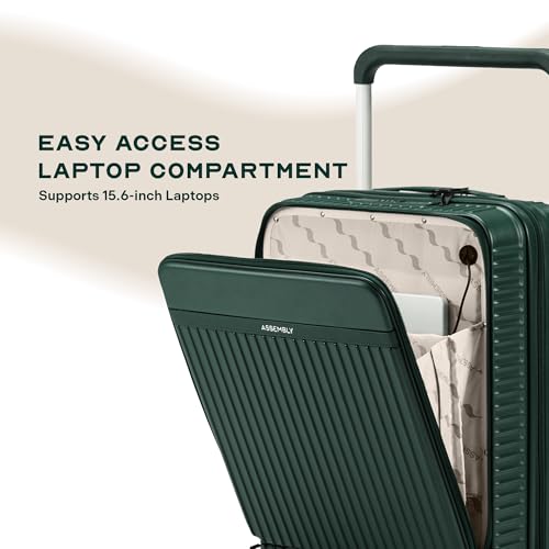 Image of Assembly 2-Piece Trolley Luggage Set of 2 with TSA Locks & Laptop Pocket, Polycarbonate Hard Shell Spinner Trolley Bag Set for Adventure Travel, Green, 20+24 Inch