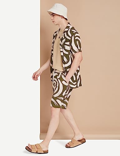 Image of Amazon Brand - INKAST Men's Geometric Printed Half Sleeve Viscose Shirt /Co-Ord Sets (Regular Fit)