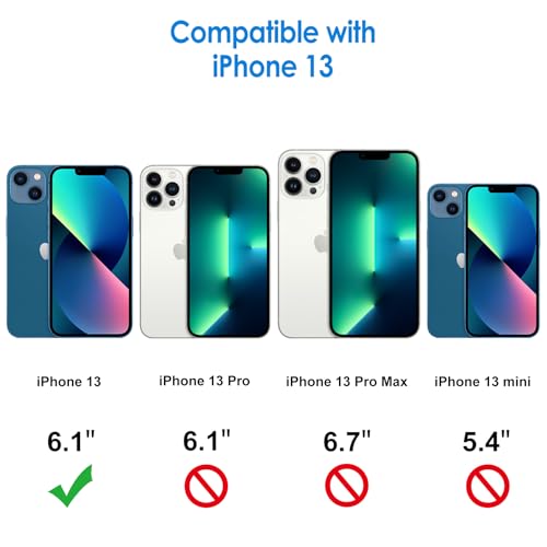 Jetech Cover Per Iphone 13 6,1 Pollici, Anti Ingiallimento Custodia Con Assorbimento Degli Urti E Anti-Graffio (Blu Marino) - 2