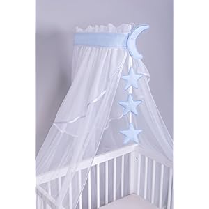 Amilian Babybett Himmel Baldachin Kinderzimmer Himmel für Babybett Betthimmel Babybett für Baby Zimmer Stubenwagen Babywiege Kinderbett Kinderzimmer Deko Baldachin Bettvorhang Chiffonhimmel