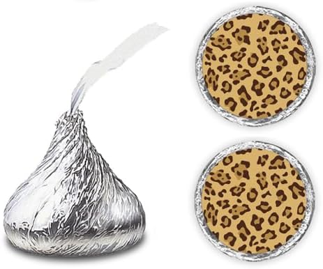 216 Leopard Cheetah Print Kisses Stickers Labels, Leopard Cheetah Kisses Stickers for Birthday Party, Wedding, Baby Shower, Any Event Decorations. Made in USA image 4