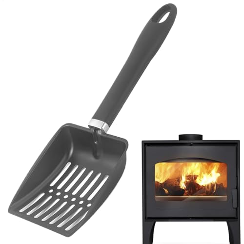 Coal Shovel - Hollow Out Fireplace Ash Scoop, Metal Fire Pit Shovel | Stainless Steel Charcoal Scoop, Firewood Stove Cleaning Tool, Outdoor BBQ Grill Ash Remover, Heat-Resistant Fireplace Accessory