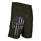 Warrior X Skull Training Shorts (Army Green, 32)