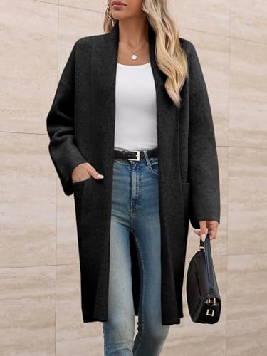Image of Saodimallsu Womens Long Cardigan Sweaters Chunky Open Front Oversized Slouchy Knit Fall Trendy Coatigan Jackets