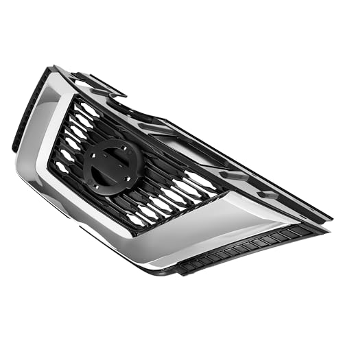 HECASA Front Upper Grille Compatible with 2017-2020 Nissan Rogue Replacement for 623106FL0B NI1200281 Bumper Radiator Hood Grill Assembly Chrome Black+Silvery by HECASA - Image 4
