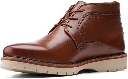 Clarks Men's Bayhill Mid Chukka Boot, Dark Tan Leather, 13