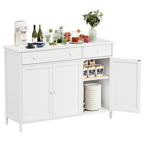 Crownland 44" Sideboard Buffet Cabinet with 2 Drawers, 3-Door Kitchen
