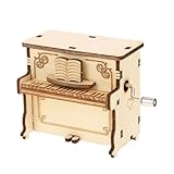 TOYANDONA Holzpuzzle DIY Klavier Modell Spieluhr aus Hochwertigem Holz Kindersicher Poliert Fördert Geistige Entwicklung als Dekoration und Geschenk