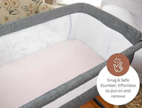 Image of Muslin Bassinet Sheets for Baby Delight Beside Me, BCOL, Chicco LullaGo, Delta Children Bondi, Skylar, Semphis by TansyPanda, 3PC, 20x32 in, Ultra Soft, Breathable, Snug Fit, Unisex Boys Girls, Brown