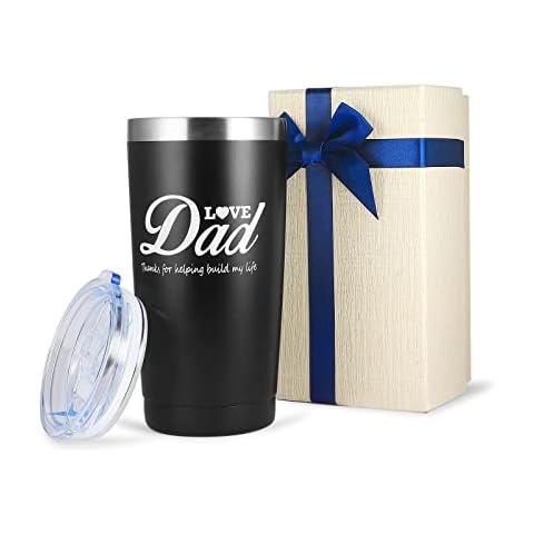 Father's Day Gift DAD Coffee Mug 590 ml Thermal Mug Stainless Steel Double Walled Insulated Travel Mug for Coffee, Wine, Tea, Cocktails Gifts for Dad Cover