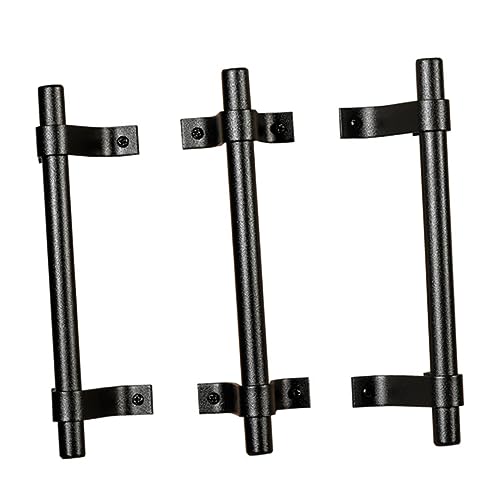Operitacx Manilla de Puerta Estilo Americano de Hierro Negro Tirador para Armario y Cajón Pomo Resistente para Puertas Interiores