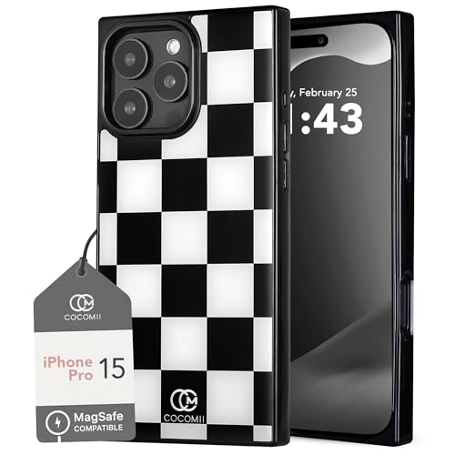 Image of COCOMII Rectangle for iPhone 15 Pro Case, Monochrome Checkered
