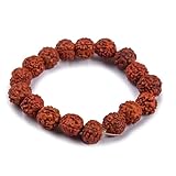 LOVENSPIRE 5 Mukhi Rudraksha Bracelet Suitable for Yoga, Meditation 5 Face Nepali Panchmukhi Rudraksh Natural Healing Round Bead Stretchable Elastic Bracelet Daily Fashion Wear Men (8.5 Mm)