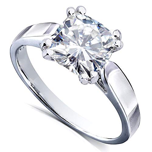Kobelli Cushion-cut Moissanite Solitaire Engagement Ring 2 CTW 14k White Gold2