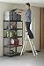 Cosco 3-Step Lightweight Aluminum Folding Step Ladder with Non-Marring Leg Tips, Slip-Resistant Platform, ANSI Rated 225 lbs, Home Furniture and Furnishings