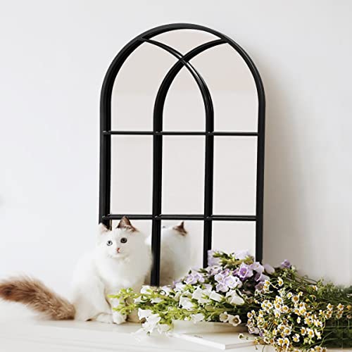 Ogcau Wall Mounted Mirror, Arched Wall Mirror, 20"X30" Arch Bathroom Mirror, Arched Farmhouse Window Mirror With Iron Frame, Mirror Wall Decor For Bedroom, Entryway, Living Room (Black) #TOP11