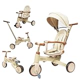 MORBY 三輪車 手押し棒付き 折りたたみ 子供用 手押し おしゃれ 室内OK キックバイク 0歳～６歳まで 10通りに変身 プレゼント （モルビー） ベージュ