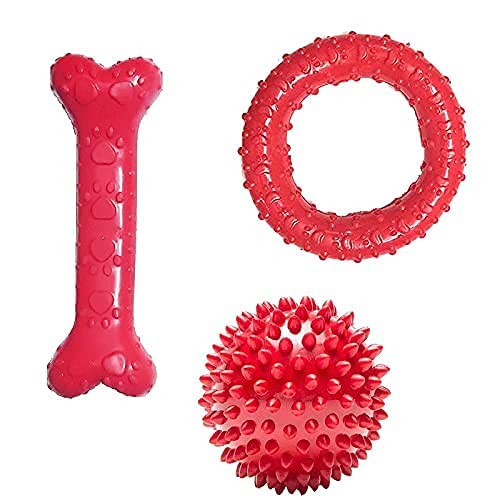 RvPaws Chew Toys for Dog + Rubber Chew Toy Combo + Paw Print Bone + Rubber Chew Ring + Spike Ball, Playing Chewing Interactive Dog Toys 3 in 1 Combo Pack. (B09J29L279) Amazon Price History, Amazon Price Tracker