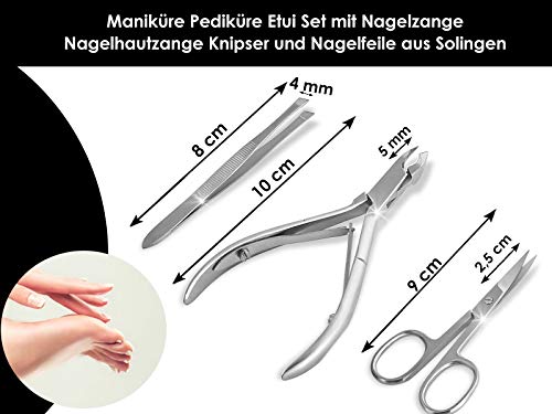 manicure Pedicure etui set met nageltang nagelhautzange Clipper en Nagelvijl uit solingen - Image 3