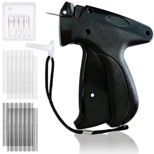 Image of AISOSO Handheld Tagging Gun for Clothes, with 3000 Fasteners, Black | Includes 0.5mm Needle Quick Clothing Fixer, 1500pcs Each in Black & White, for Securing Cuffs, Collars, Tags