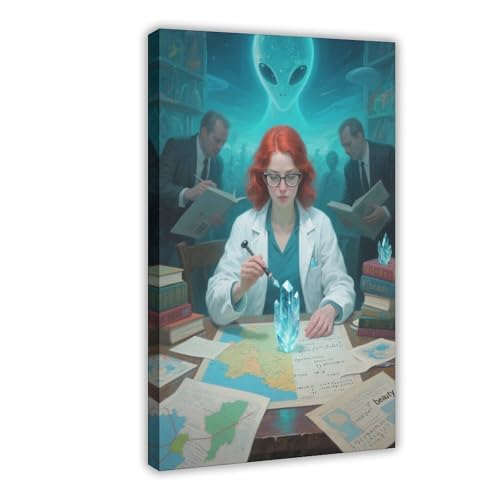 BKHJSASU Póster de investigación científica (2) póster de lienzo para decoración de dormitorio, oficina, habitación, regalo, 40 x 60 cm