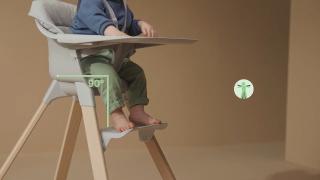 Stokke Clikk Highchair, Black Natural - Suitable for Kids from 6