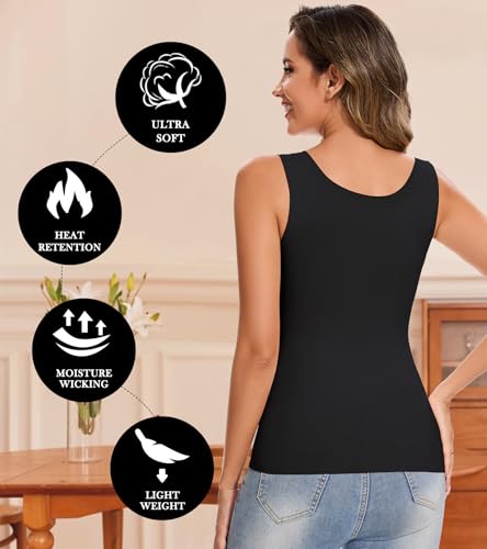Image of Slimming Tank Top for Women V Neck Lace Camisole Tops with Built in Bra Cami Vest Base Layer