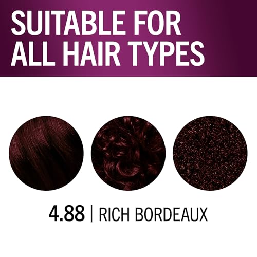 Schwarzkopf Keratin Permanent Hair Dye Cream, 4.8 Rich Bordeaux, Professional Quality Color for Up to 100% Gray Coverage, Bond Enforcing System - Thumbnail 5