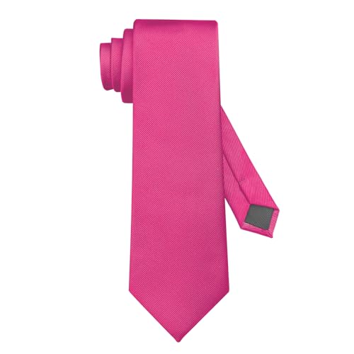 Image of DecTwig Men's Ties Solid Color Formal Neckties 3.15 inch (8CM) Hot Pink Ties For Men