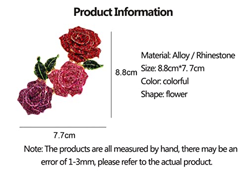 Fashion rose brooch Rhinestone alloy botanical corsage Korean popular clothing accessories silk scarf buckle accessories2