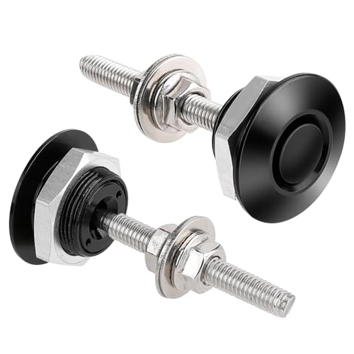 Prasacco 2 Pcs Quick Release Bumper Universal Aluminum Vehicle Hood Pins Quick Latch Hood Pins Quick Release Bumper Clips License Plate Lock Clip Kit Diameter 1.25 inch 571588_1_HZuQEn3UI