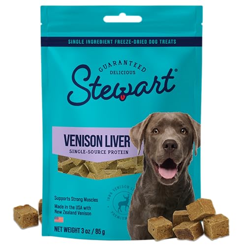 Stewart Freeze Dried Dog Treats 100% Venison Liver 3 oz Pouch