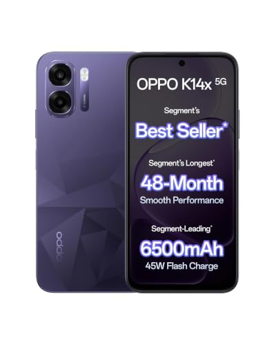 Image of OPPO K14x 5G Smartphone,Dual Camera, 48-Month Fluency Protection,Prism Violet:4G + 128 G