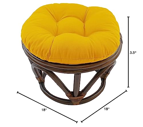 Image of Blazing Needles Solid Twill Round Footstool Cushion, 18 inch, Sunset