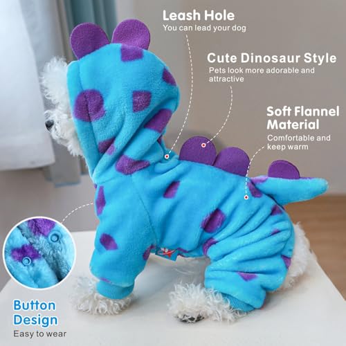 Disfraz de Dinosaurio para Perros Pequeños Idepet Large Azul miniatura 2