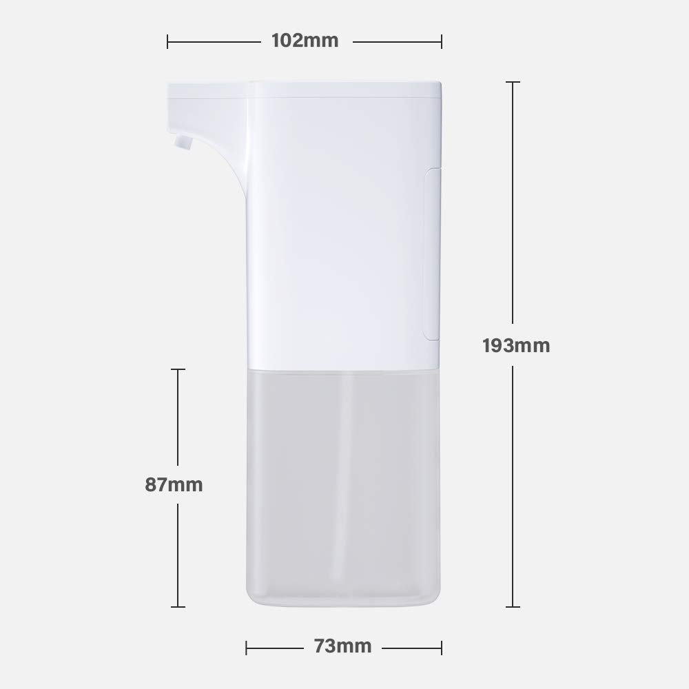 350ml Dispenser di Sapone con Sensore di Distanza Materiale ABS Dispenser di Sapone Automatico Schiuma Cucina Bagno Motion Foam Dispenser Touchless Bianca