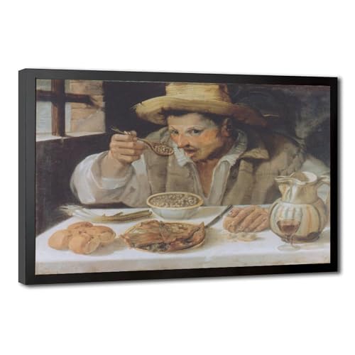 Impression sur toile The Bean Eater Carracci cadre à suspendre pour salon