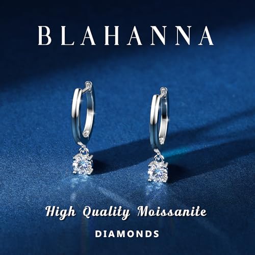 Moissanite Earrings,S925 Sterling Silver Moissanite Hoop 1.0ct-2.0ct D Color Brilliant Earring For Women Drop Dangle Earring Moissanit e Leverback for Women Gift4